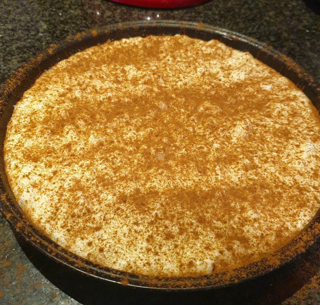 Milk tart ready to be baked