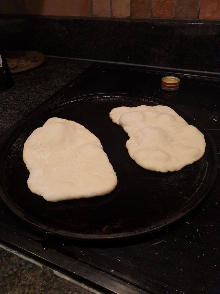 Baking naan bread