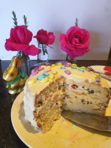 Italian pudding cake with an Easter theme