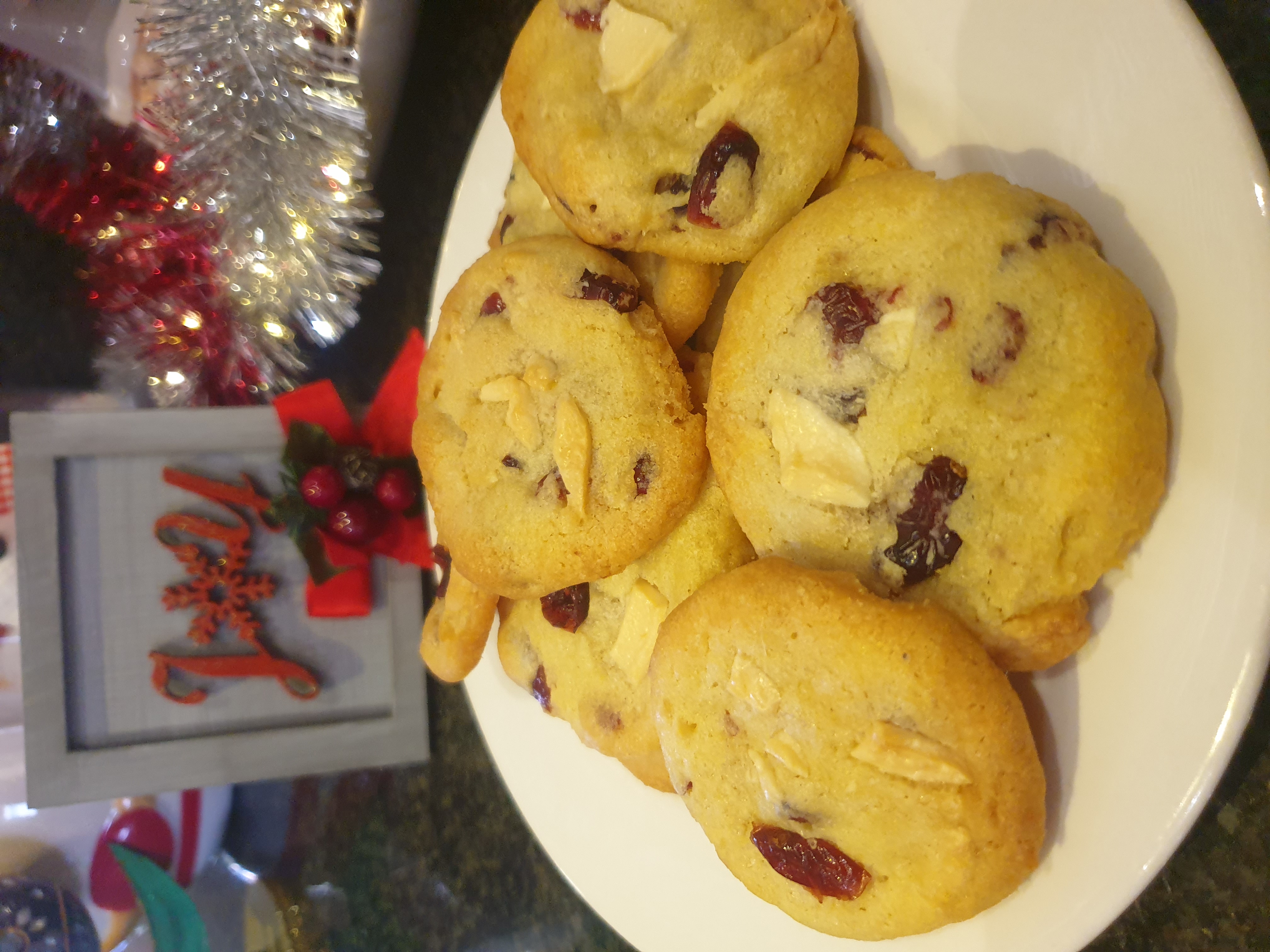 Cranberry and white Chocolate cookies