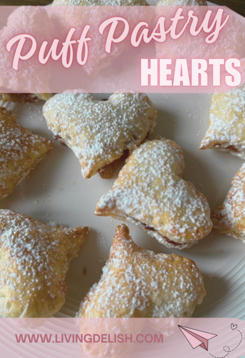 Valentine puff pastry hearts