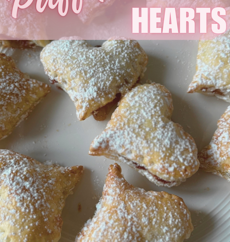 Valentine puff pastry hearts